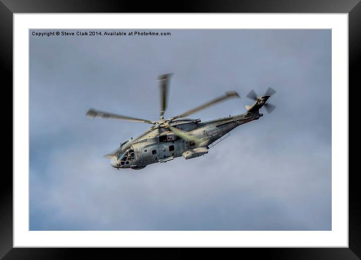  Royal Navy Merlin Helicopter Framed Mounted Print by Steve H Clark