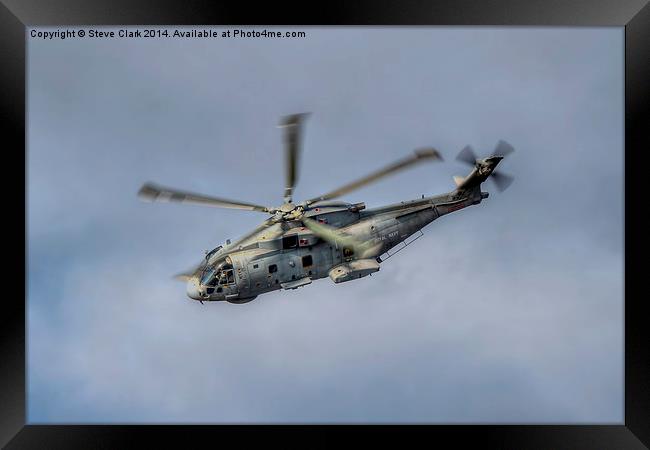  Royal Navy Merlin Helicopter Framed Print by Steve H Clark