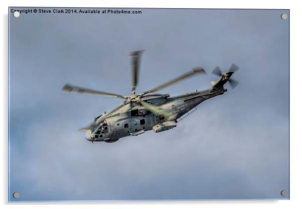  Royal Navy Merlin Helicopter Acrylic by Steve H Clark