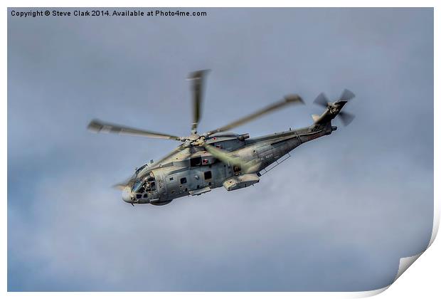  Royal Navy Merlin Helicopter Print by Steve H Clark