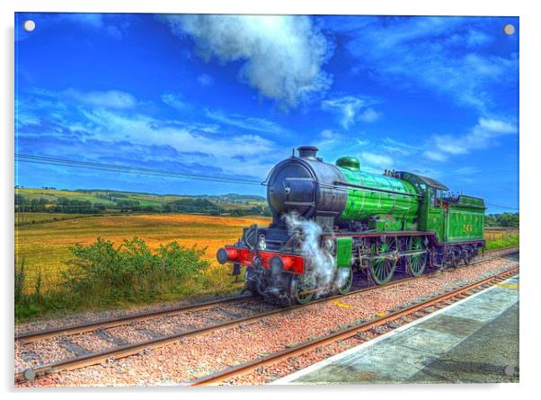 Steam Train Acrylic by Tracey Russell