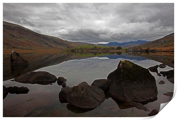  Reflections in a mountain Lake Print by Stephen Prosser