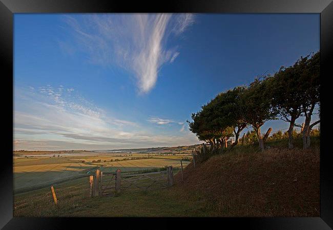  Morning light over the valley Framed Print by Stephen Prosser