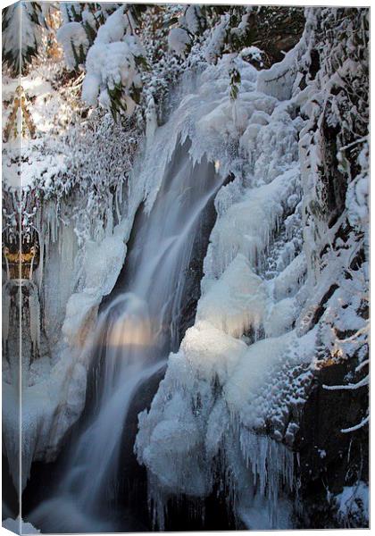  Frozen waterfall Canvas Print by Stephen Prosser
