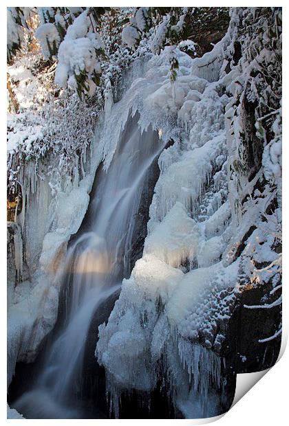  Frozen waterfall Print by Stephen Prosser