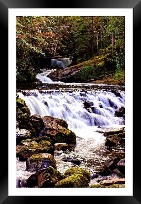  Autumn waterfall Framed Print by jane dickie