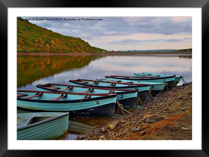  Rowing boats on the twilight lake Framed Mounted Print by Martyn Arnold