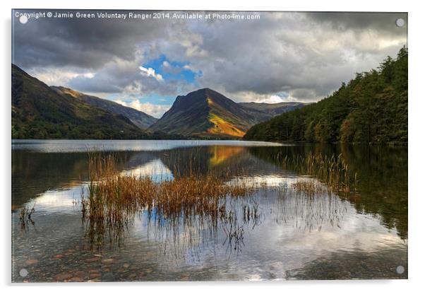 Last Light At Buttermere  Acrylic by Jamie Green