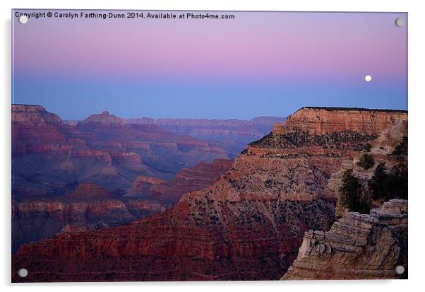  Dusk At The Grand Canyon Acrylic by Carolyn Farthing-Dunn