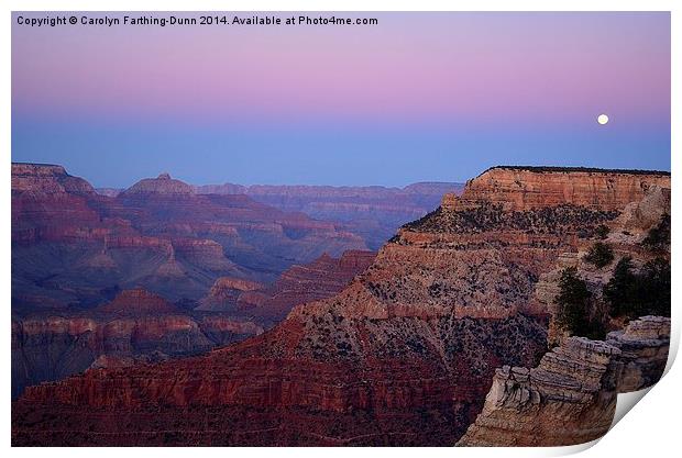  Dusk At The Grand Canyon Print by Carolyn Farthing-Dunn