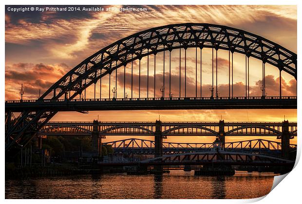 Tyne Bridge Sunset Print by Ray Pritchard
