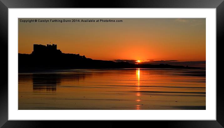  Bamburgh Castle at Sunset Framed Mounted Print by Carolyn Farthing-Dunn
