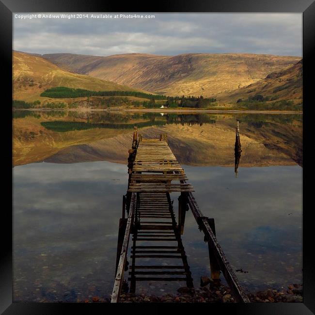  The Jetty & Loch Linnhe ( 1:1 Square Version ) Framed Print by Andrew Wright
