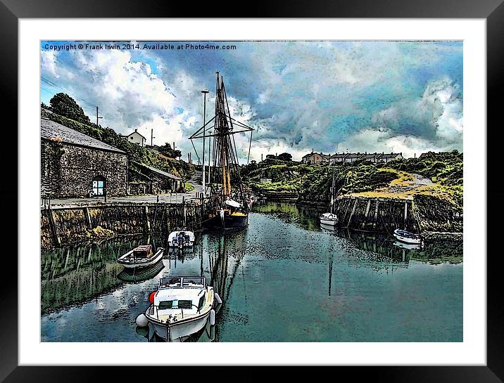  The Inner Amlwych Harbour artistically portrayed Framed Mounted Print by Frank Irwin