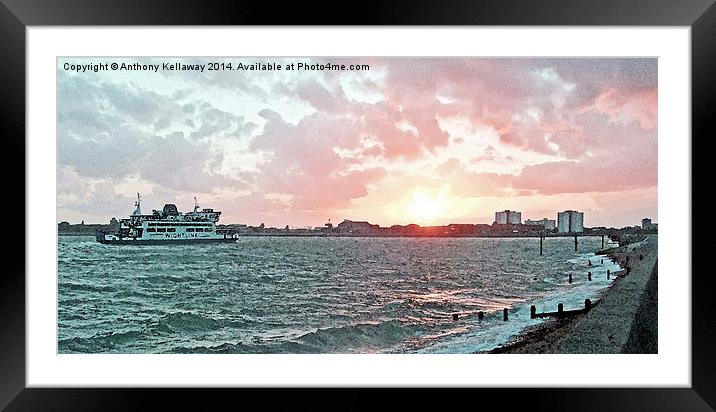  PORTSMOUTH SUNSET Framed Mounted Print by Anthony Kellaway