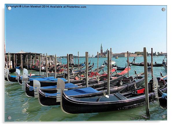  Venetian Gondolas. Acrylic by Lilian Marshall