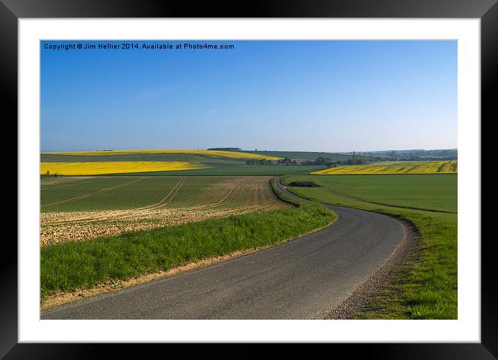 The winding road  Framed Mounted Print by Jim Hellier