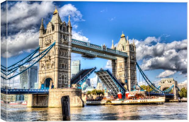 Tower Bridge and the Waverley Canvas Print by David Pyatt