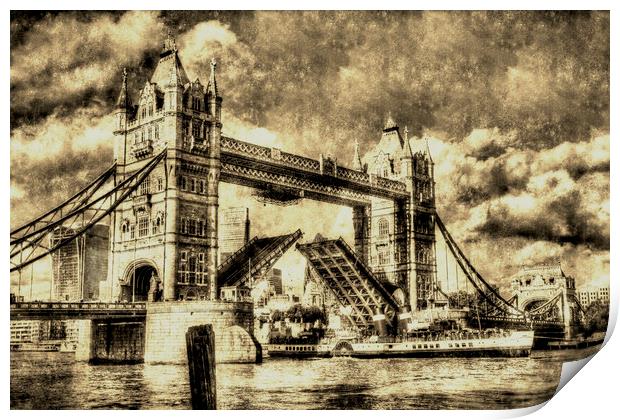 Tower Bridge Vintage Print by David Pyatt