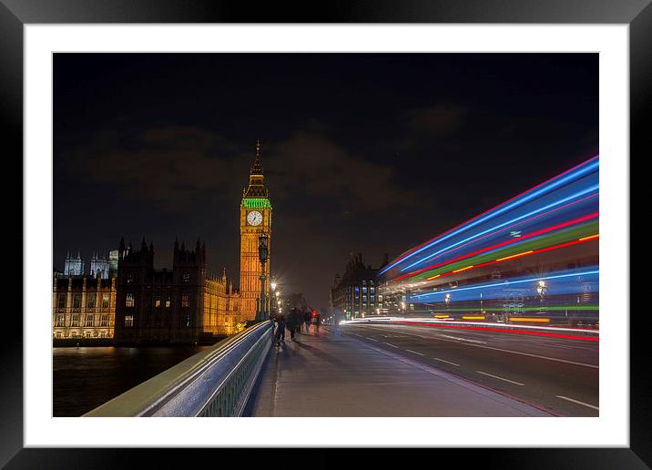  Light trails in London Framed Mounted Print by Louise Wilden