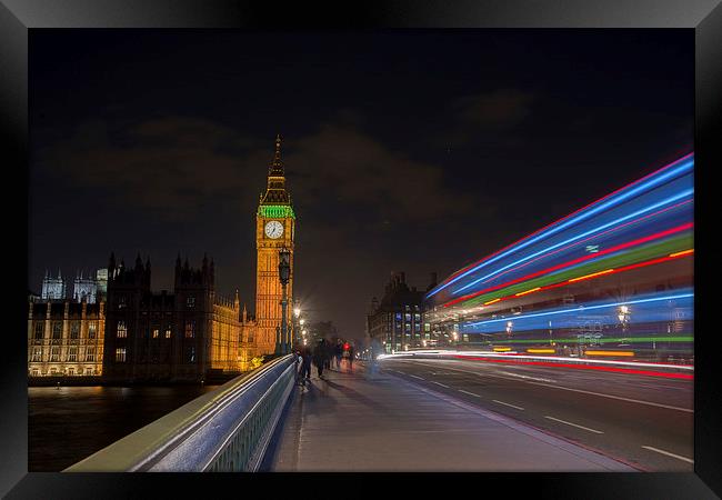  Light trails in London Framed Print by Louise Wilden