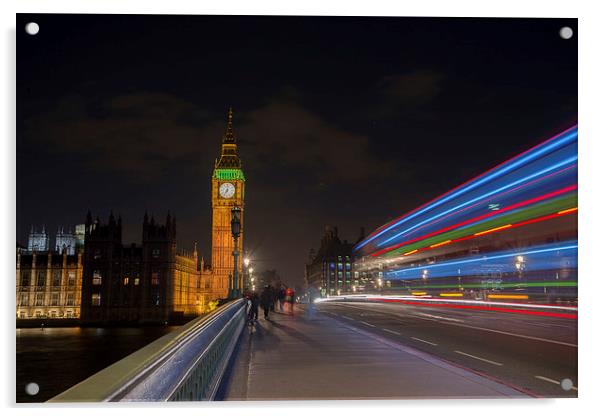  Light trails in London Acrylic by Louise Wilden