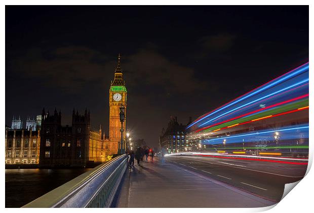  Light trails in London Print by Louise Wilden