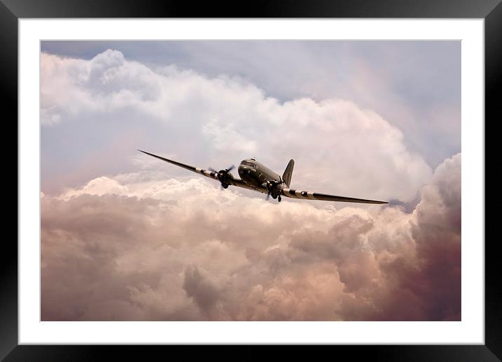 Warbirds - Douglas C-47 Dakota Framed Mounted Print by J Biggadike