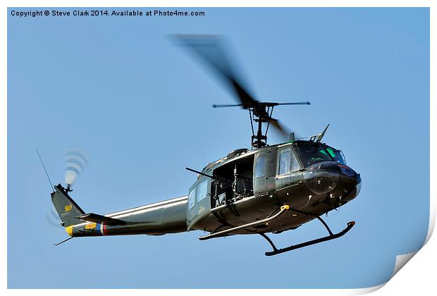  Bell UH-1 Iroquois Helicopter - (Huey) Print by Steve H Clark
