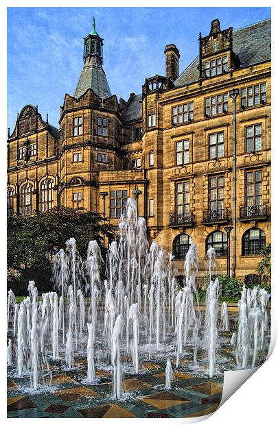 Sheffield Town Hall and Goodwin Fountain  Print by Darren Galpin