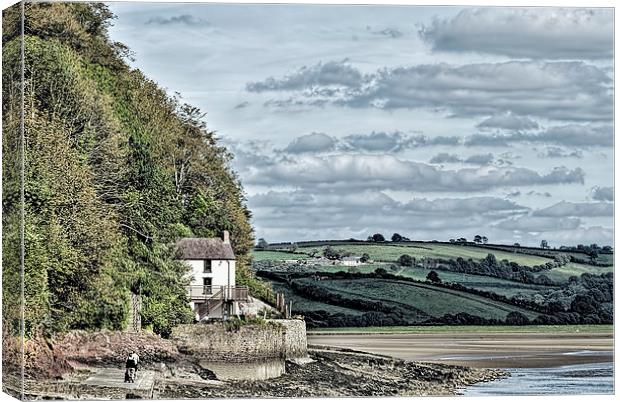 Dylan Thomas Boathouse At Laugharne Canvas Print by Steve Purnell