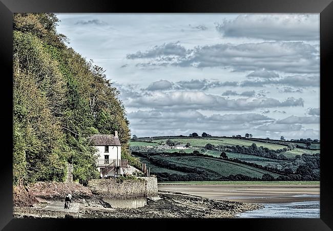 Dylan Thomas Boathouse At Laugharne Framed Print by Steve Purnell