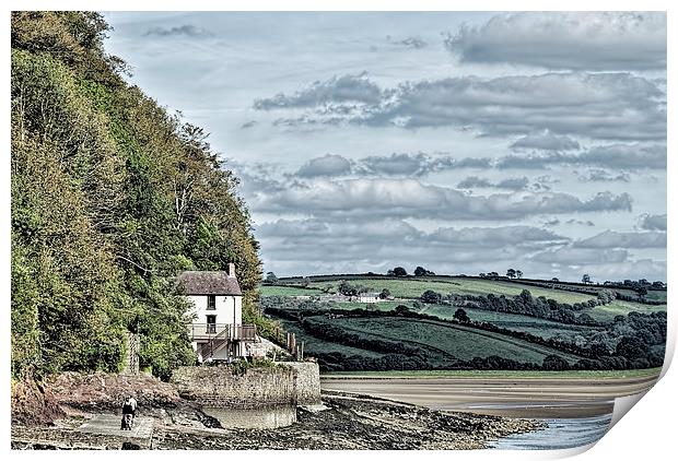 Dylan Thomas Boathouse At Laugharne Print by Steve Purnell