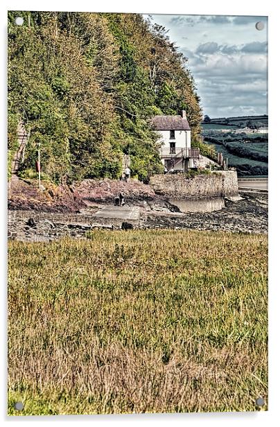 Dylan Thomas Boathouse At Laugharne 2 Acrylic by Steve Purnell