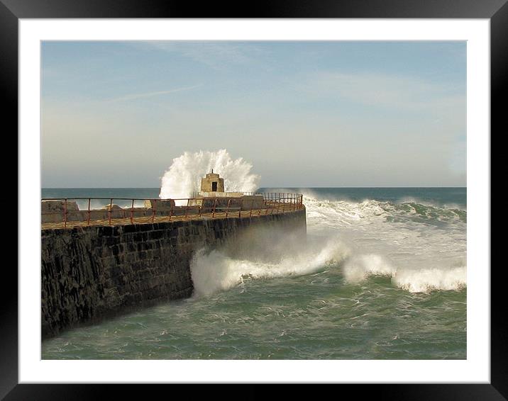 Portreath Harbour Wall Framed Mounted Print by C.C Photography