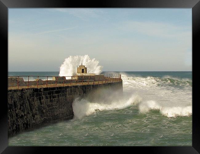 Portreath Harbour Wall Framed Print by C.C Photography