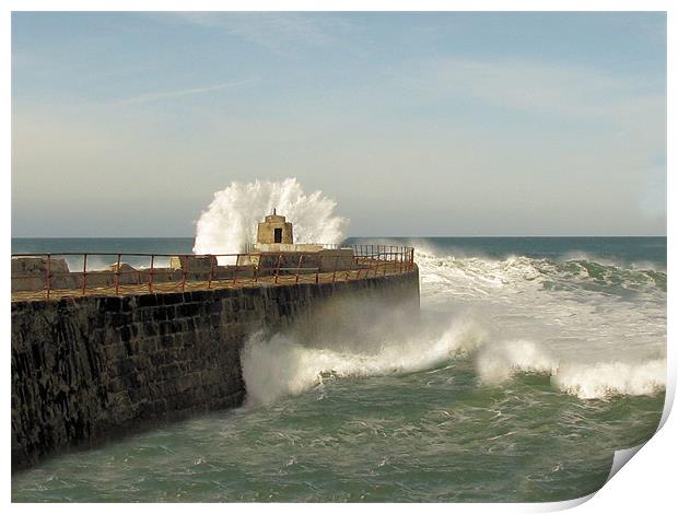 Portreath Harbour Wall Print by C.C Photography