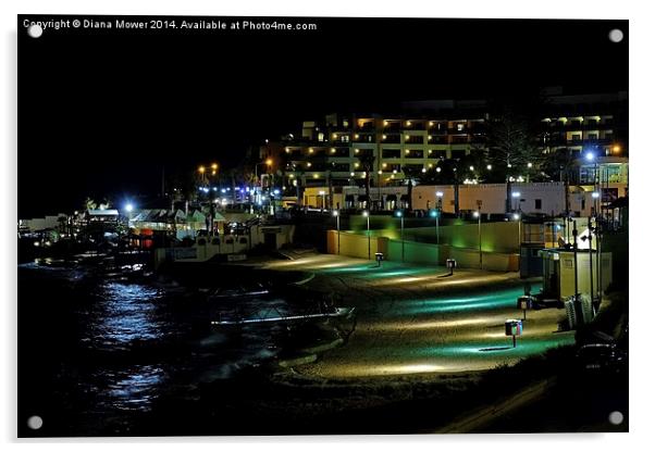  Malta by Night Acrylic by Diana Mower