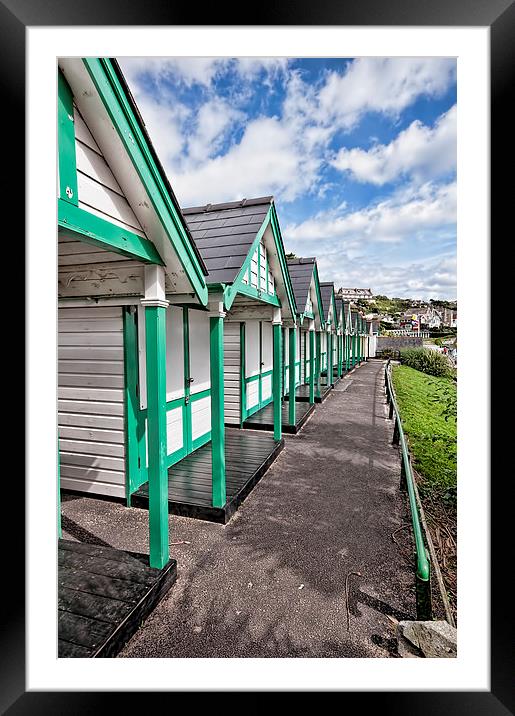 Beach Huts Langland Bay Swansea 2 Framed Mounted Print by Steve Purnell