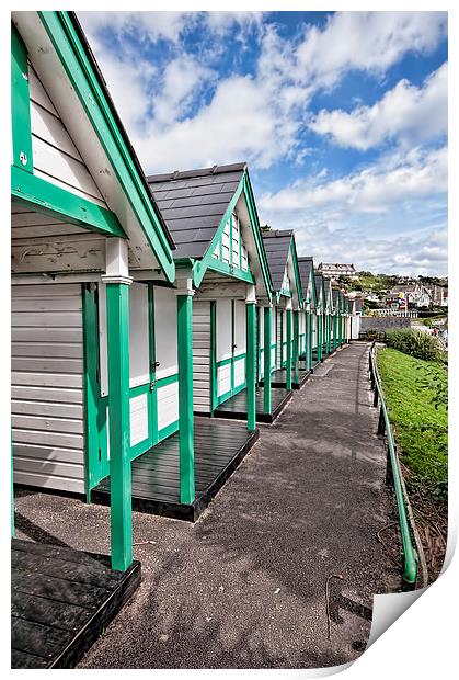 Beach Huts Langland Bay Swansea 2 Print by Steve Purnell