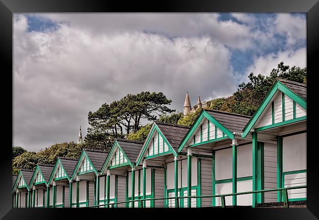 Beach Huts Langland Bay Swansea 3 Framed Print by Steve Purnell