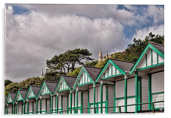 Beach Huts Langland Bay Swansea 3 Acrylic by Steve Purnell