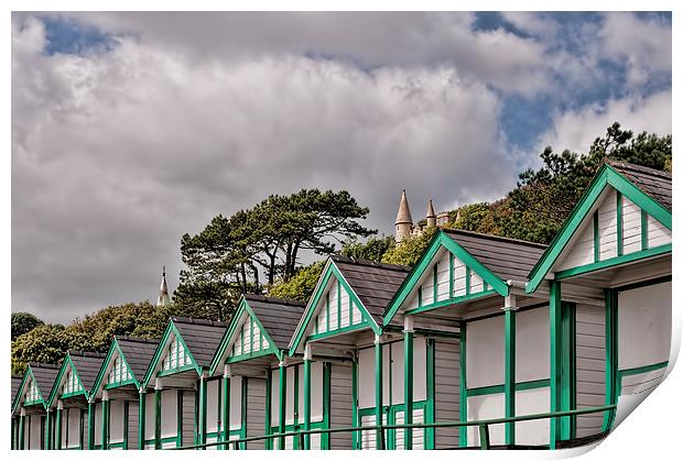 Beach Huts Langland Bay Swansea 3 Print by Steve Purnell