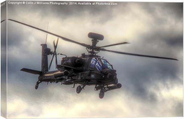 Mean Looking  Apache  - Dunsfold wings and Wheels  Canvas Print by Colin Williams Photography