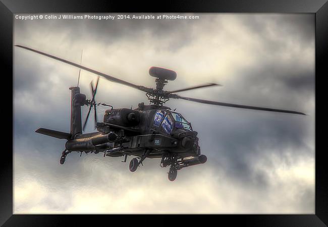 Mean Looking  Apache  - Dunsfold wings and Wheels  Framed Print by Colin Williams Photography