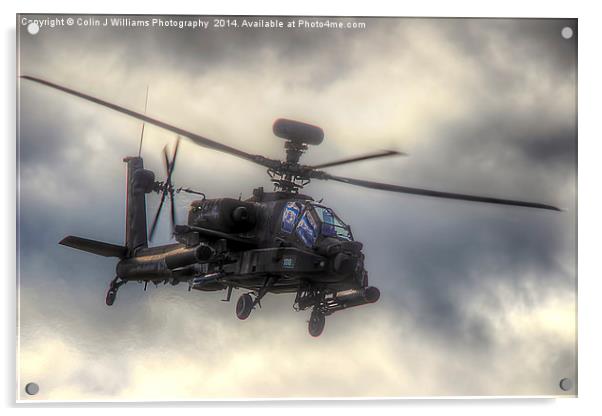 Mean Looking  Apache  - Dunsfold wings and Wheels  Acrylic by Colin Williams Photography