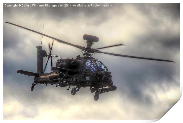 Mean Looking  Apache  - Dunsfold wings and Wheels  Print by Colin Williams Photography