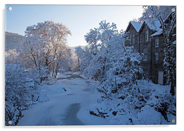  Frozen river, Betsw-y-coed Acrylic by Stephen Prosser