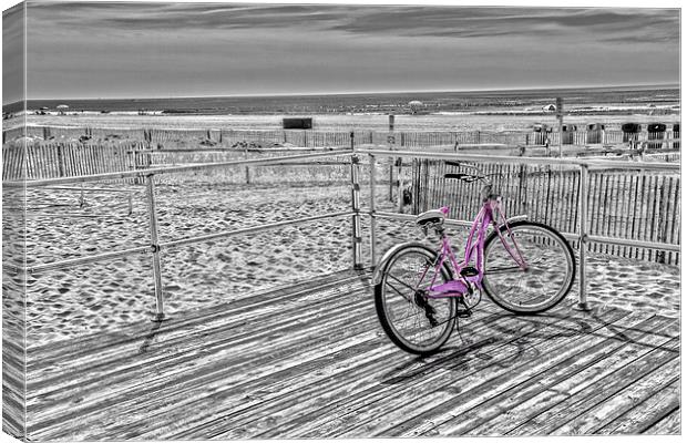  Pink Bicycle Canvas Print by Tom and Dawn Gari