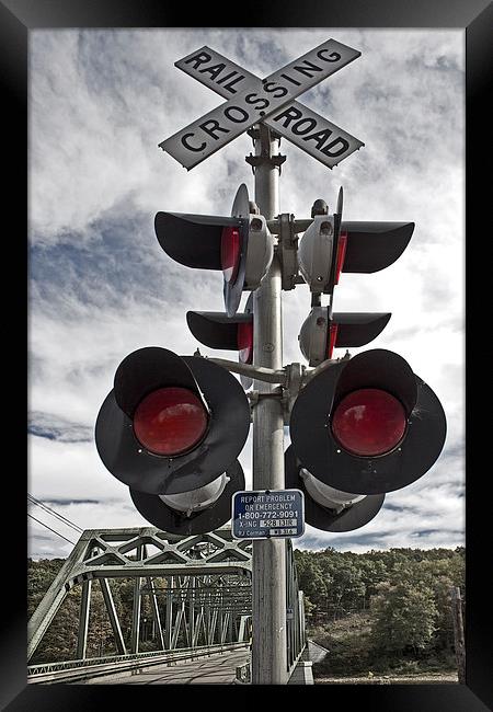  Rail Road Crossing Framed Print by Tom and Dawn Gari